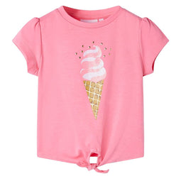 Kindershirt 104 fluorescerend felroze