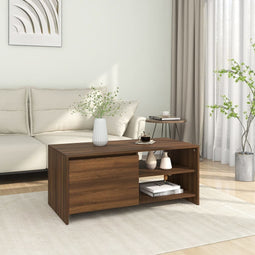 Salontafel 102x50x45 cm bewerkt hout bruineikenkleurig