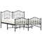 Bedframe met hoofd- en voeteneindemetaal zwart 135x190 cm