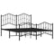 Bedframe met hoofd- en voeteneindemetaal zwart 135x190 cm