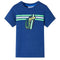 Kindershirt 128 gemleerd donkerblauw