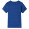 Kindershirt 128 gemleerd donkerblauw