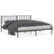 Bedframe met hoofdbord metaal zwart 193x203 cm