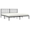 Bedframe met hoofdbord metaal zwart 193x203 cm