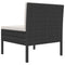 Tuinstoelen 3 st met kussens poly rattan zwart