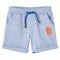 Kindershorts met trekkoord 116 gemleerd blauw