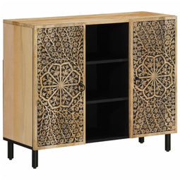 Bijzetkast 90x33x75 cm massief mangohout