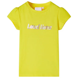 Kindershirt met kapmouwen 128 felgeel