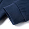 Kindertrui met capuchon 140 gemleerd marineblauw en oranje