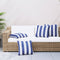 Sierkussens 4 st 40x40 cm stof gestreept wit & blauw