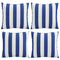 Sierkussens 4 st 40x40 cm stof gestreept wit & blauw