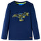 Kindershirt met lange mouwen dinosaurusontwerp 116 marineblauw