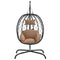 Hangstoel met kussen poly rattan en staal taupe