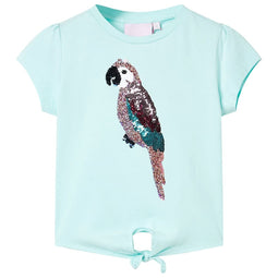 Kindershirt 116 lichtzeeblauw