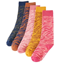 Kindersokken 5 paar zebraprint EU 26-29