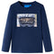 Kindershirt met lange mouwen helmprint 92 gemleerd marineblauw
