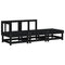 3-delige Loungeset massief grenenhout zwart