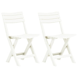 Tuinstoelen inklapbaar 2 st kunststof wit