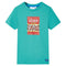 Kindershirt met korte mouwen 128 donkermintkleurig