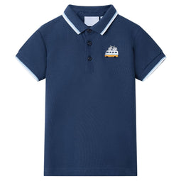 Kinderpoloshirt 128 donkerblauw