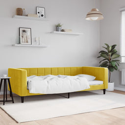 Slaapbank 90x200 cm fluweel geel