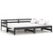 Slaapbank uitschuifbaar massief grenenhout zwart 2x(90x200) cm