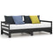 Slaapbank uitschuifbaar massief grenenhout zwart 2x(90x200) cm
