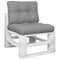 Palletkussens 2 st stof grijs
