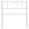 Hoofdbord 107 cm metaal wit