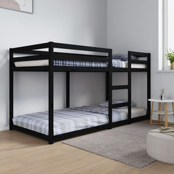 Stapelbed 90x200 cm massief grenenhout zwart