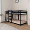 Stapelbed 90x200 cm massief grenenhout zwart