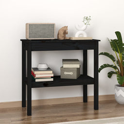 Wandtafel 80x40x75 cm massief grenenhout zwart