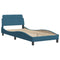 Bedframe met hoofdeinde fluweel blauw 90x190 cm