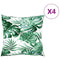 Sierkussens 4 st 50x50 cm stof bladpatroon