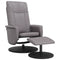 Fauteuil verstelbaar met voetenbankje kunstleer grijs