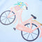 Kindershirt fiets 116 lichtblauw