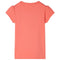 Kindershirt met kapmouwen 128 koraalkleurig