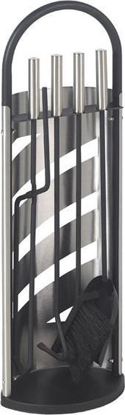 Haardset Design 5 delig RVS