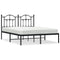 Bedframe met hoofdbord metaal zwart 150x200 cm