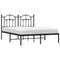 Bedframe met hoofdbord metaal zwart 150x200 cm
