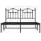 Bedframe met hoofdbord metaal zwart 150x200 cm