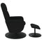 Fauteuil met voetenbank verstelbaar fluweel zwart