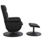 Fauteuil verstelbaar met voetenbankje kunstleer zwart