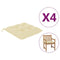 Stoelkussens 4 st 50x50x7 cm stof crmewit