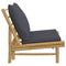 Tuinstoelen 2 st met donkergrijze kussens bamboe