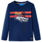 Kindershirt met lange mouwen hond in racewagenprint 128 marineblauw