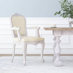 Eetkamerstoel 62x59,5x100,5 cm linnen beige