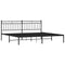 Bedframe met hoofdbord metaal zwart 200x200 cm