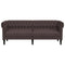 Driezitsbank Chesterfield-stijl stof donkerbruin