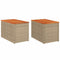 Tuinbijzettafels 2 st 55x34x37 cm poly rattan en hout beige